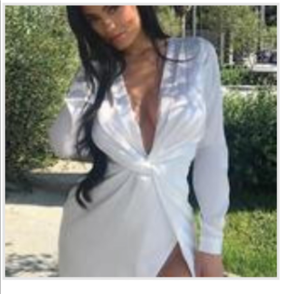 White satin fashion nova dress!!